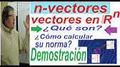 n-Vectores, VECTORES EN EL ESPACIO Rn, QUÉ SON?, CÓMO CALCULAR LA NORMA?, DEMOSTRACIÓN Y EJERCICIOS