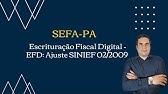 SEFA-PA - Escrituração Fiscal Digital - EFD: Ajuste SINIEF 02/2009