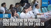 LIVE: Senate hearing on proposed 2025 budget of the Office of the Vice President