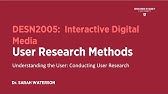 User Research Methods:Understanding the User