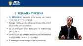 UTPL RESUMEN Y RESEÑA [(TODAS LAS CARRERAS) (EXPRESIÓN ORAL Y ESCRITA)]