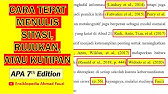 Cara Menulis Kutipan, Rujukan, atau Sitasi sesuai APA style 7th Edition