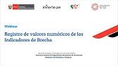 Registro de valores numéricos de los indicadores de brechas