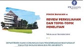 Ekopetan - Review Perkuliahan dan Topik-topik Penelitian