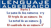 Lenguaje algebraico | Parte 1