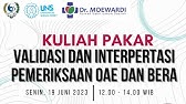 Kuliah Pakar - Validasi Dan Interpretasi Pemeriksaan OAE dan BERA