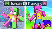 From Human to CRAZY FAN GIRL in Minecraft!