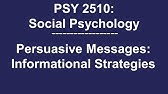 PSY 2510 Social Psychology: Persuasive Messages, Informational Strategies