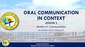 Lesson 2: Models of Communication | Oral Communication in Context