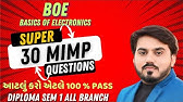 BOE SUPER 30 MIMP QUESTIONS WITH SOLUTION FOR GTU EXAM || DIPLOMA SEM 1 ALL BRANCH || #gtu