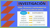 TÉCNICAS E INSTRUMENTOS DE RECOLECCIÓN DE DATOS