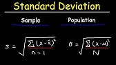 Standard Deviation Formula, Statistics, Variance, Sample and Population Mean