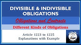 Divisible and Indivisible Obligations. Article 1223 to 1225.  Obligations and Contracts. Civil Code.