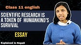 Scientific Research is a Token of Humankind's Survival || Class 11 English Summary in Nepali–Gurubaa