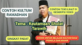 Contoh Kultum Ramadhan Singkat,  Keutamaan Sholat Tarawih