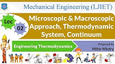 L 02 Microscopic Macroscopic Approach, System, Continuum | Engineering Thermodynamics | Mechanical