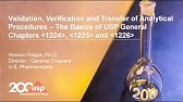 Validation, Verification, & Transfer of Analytical Methods – USP General Chapters 1224, 1225 & 1226