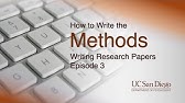 How to Write the Methods | Writing Research Papers, Episode 3 | UC San Diego Psychology