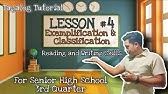 READING & WRITING/ Lesson 4 Exemplification & Classification 3rd Quarter Senior High School