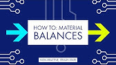 How to Perform Material Balances