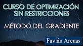 Optimización sin Restricciones: método del gradiente