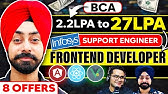 2.2 LPA to 27+ LPA🔥8 Offers! | Support Engineer to Front End Developer | Future of Web Development