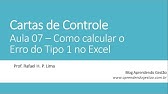 Cartas de Controle (Aula 07) - Cálculo do Erro do Tipo 1 no Excel