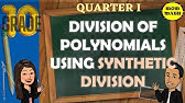 DIVISION OF POLYNOMIALS USING SYNTHETIC DIVISION || GRADE 10 MATHEMATICS Q1