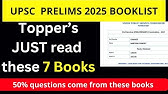 MOST IMPORTANT BOOKS FOR UPSC PRELIMS